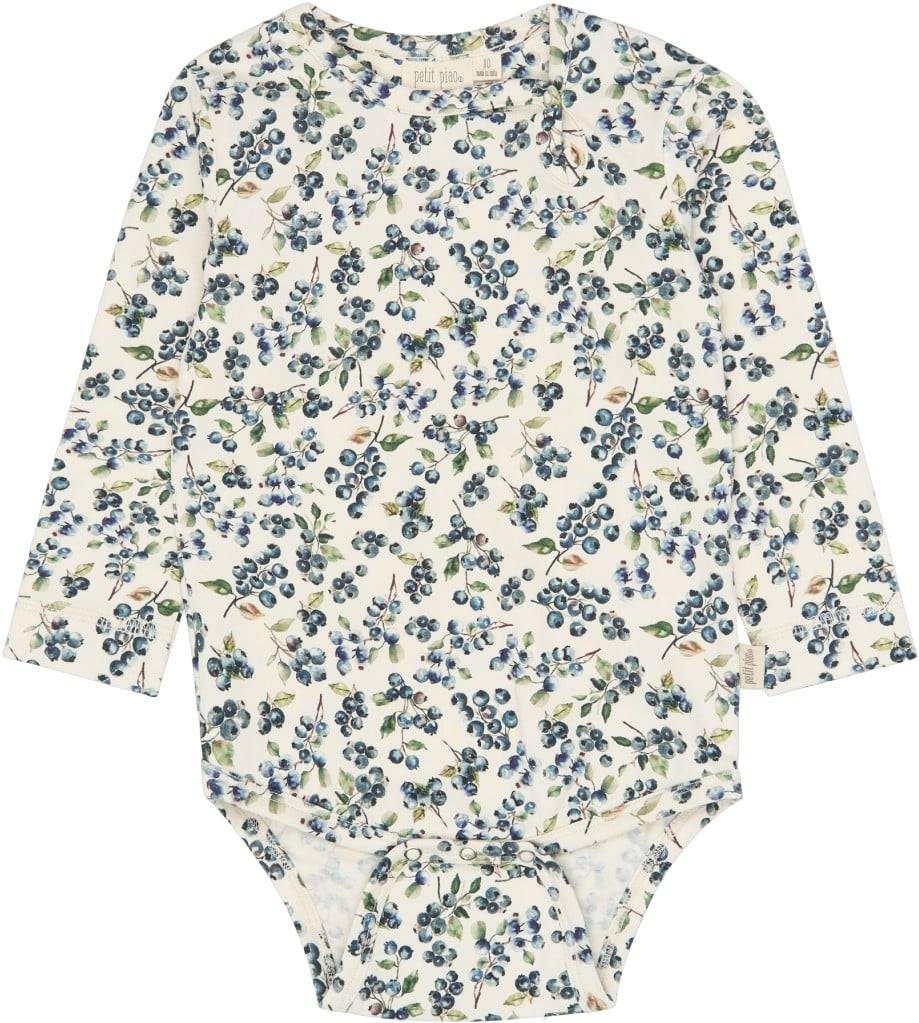 PETIT PIAO Ppstar L_S Body Stl. 68 cm unisex - Långärmad Från Magasin - Eggnog Blueberry (68 cm)