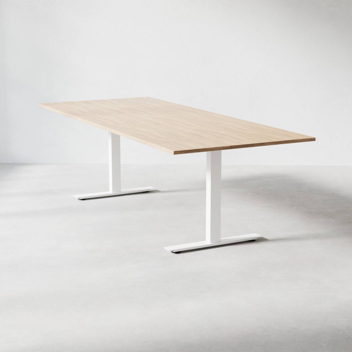 Konferencebord Modul, Størrelse 220 cm, Farve Eg, Ben Hvid.