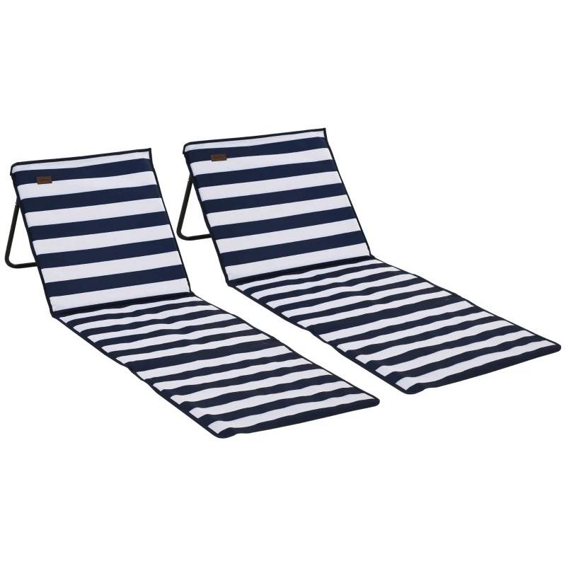 Strandmatta med ryggstöd 2-pack