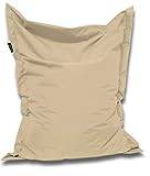 PATCH HOME Original premium gaming saccosäck sittdyna för inomhus- och utomhusbruk, färdigfylld i 3 storlekar och 27 färger, 180 x 145 cm beige