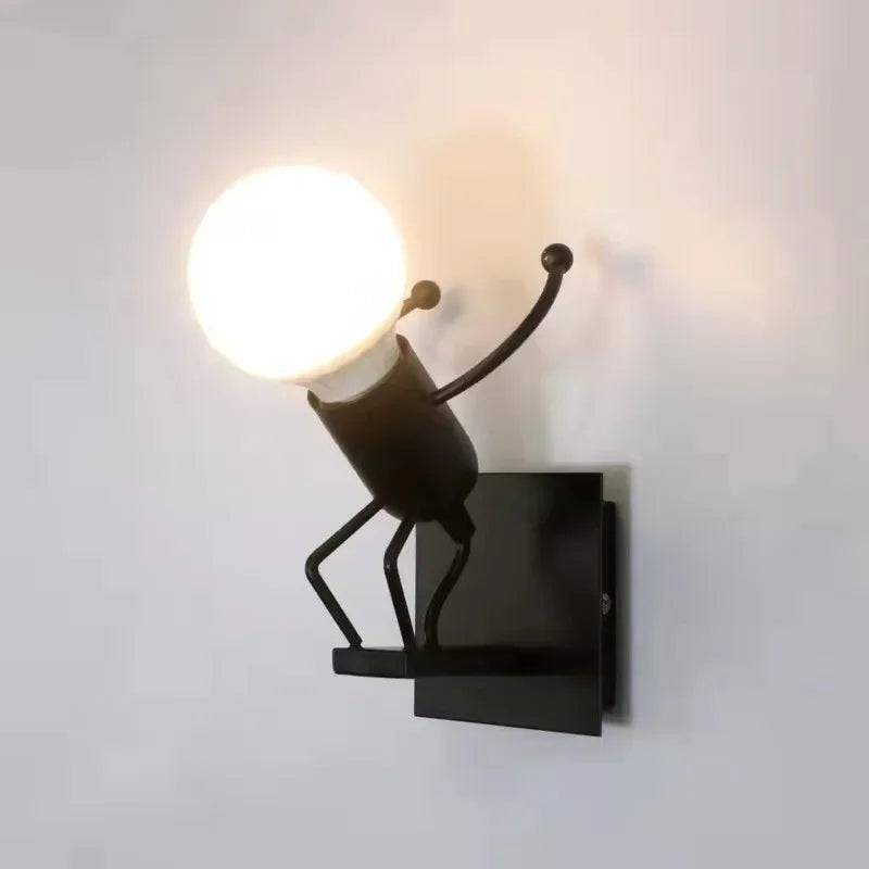 LumiKids - Lekfull LED Vägglampa för Barn - Svart-LD533 / Ingen Glödlampa