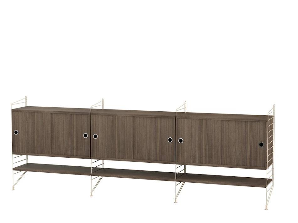 Reol, Living room F fra String Beige - valnød - Jacobsen Plus