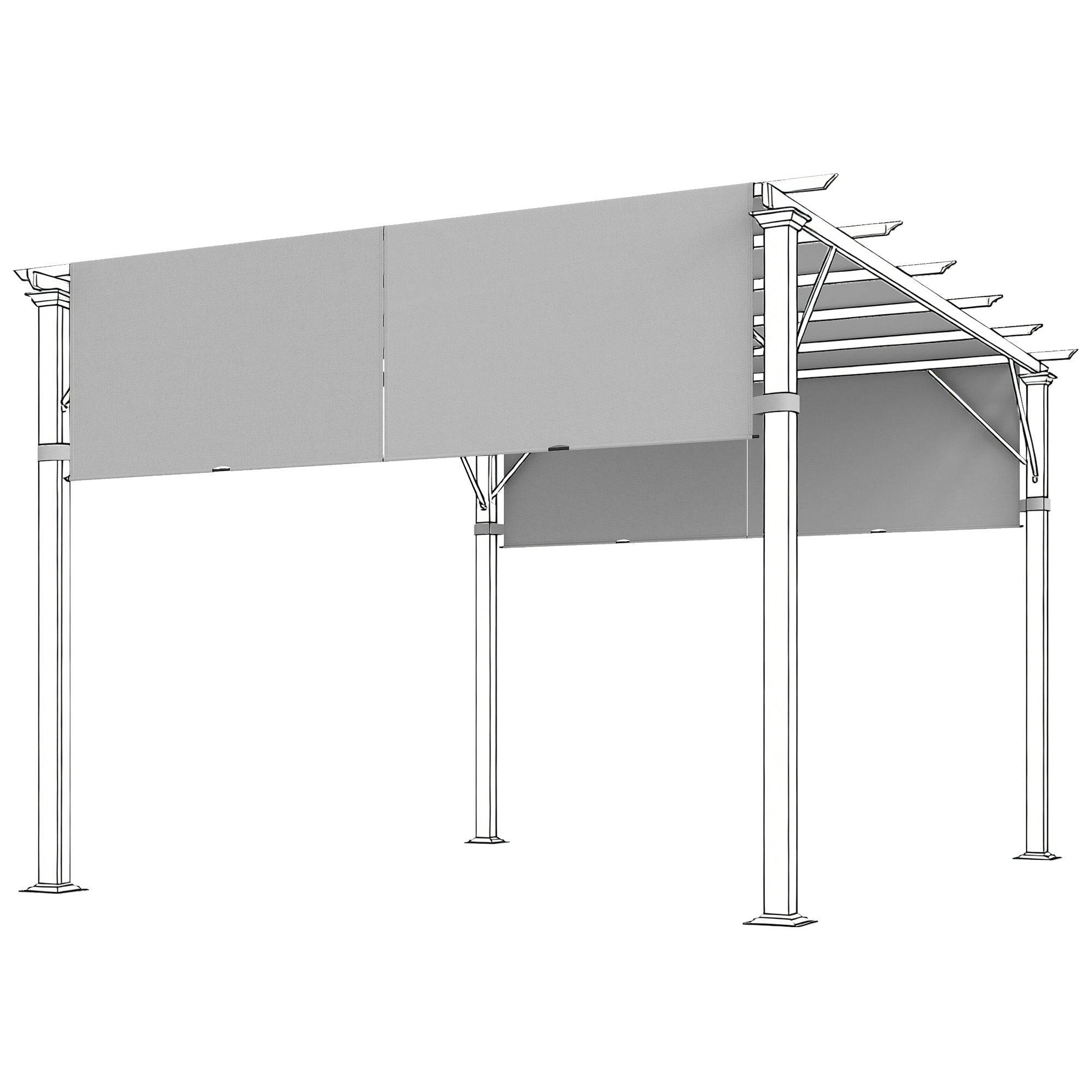 Udskiftningstag til pergola med UV-beskyttelse, solskærm til terrassetag til 3 x 3 m pavillon, lysegrå