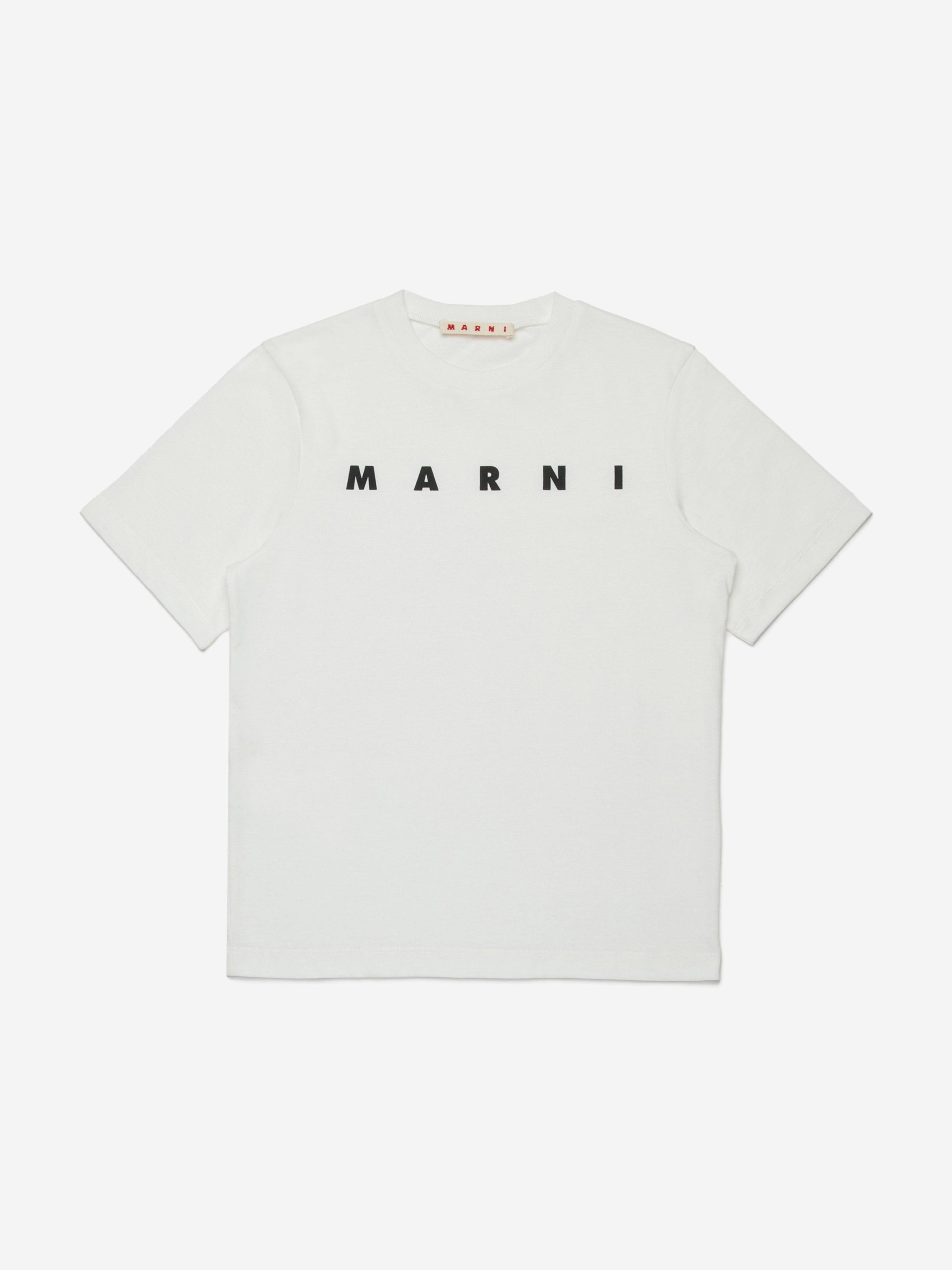 MARNI Girls Logo Print T-Shirt in White - White / 12 Yrs (12 Yrs)