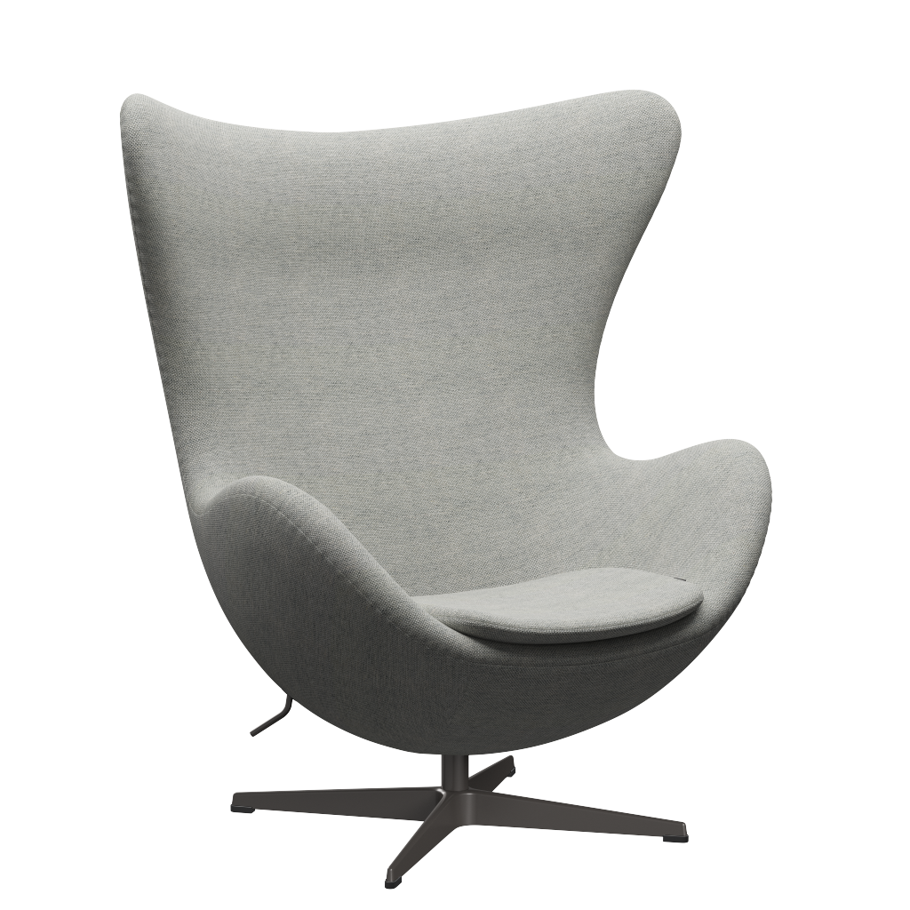 3316 Ægget loungestol, stel i warm graphite af Arne Jacobsen Hallingdal - 110 White/Grey - Jacobsen Plus