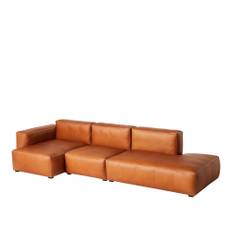 HAY - Mags Soft Low 3 Seater Combination 3 Left - Dark Grey Stitching - Cat.6 - Sense Cognac - Sofaer