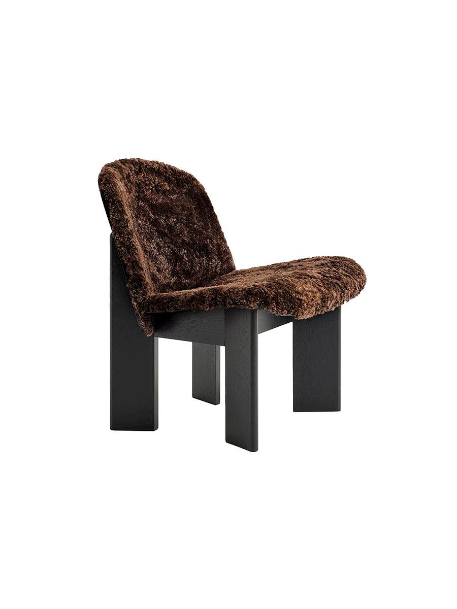 Chisel Lounge Chair m/polstring fra Hay Sortlakeret eg - Sheepskin Espresso - Jacobsen Plus
