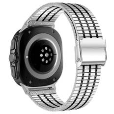 EIDERWOOD Samsung Galaxy Watch 8 / 8 Classic (40 / 44 / 46mm) Stål Rem - Sølv / Sort