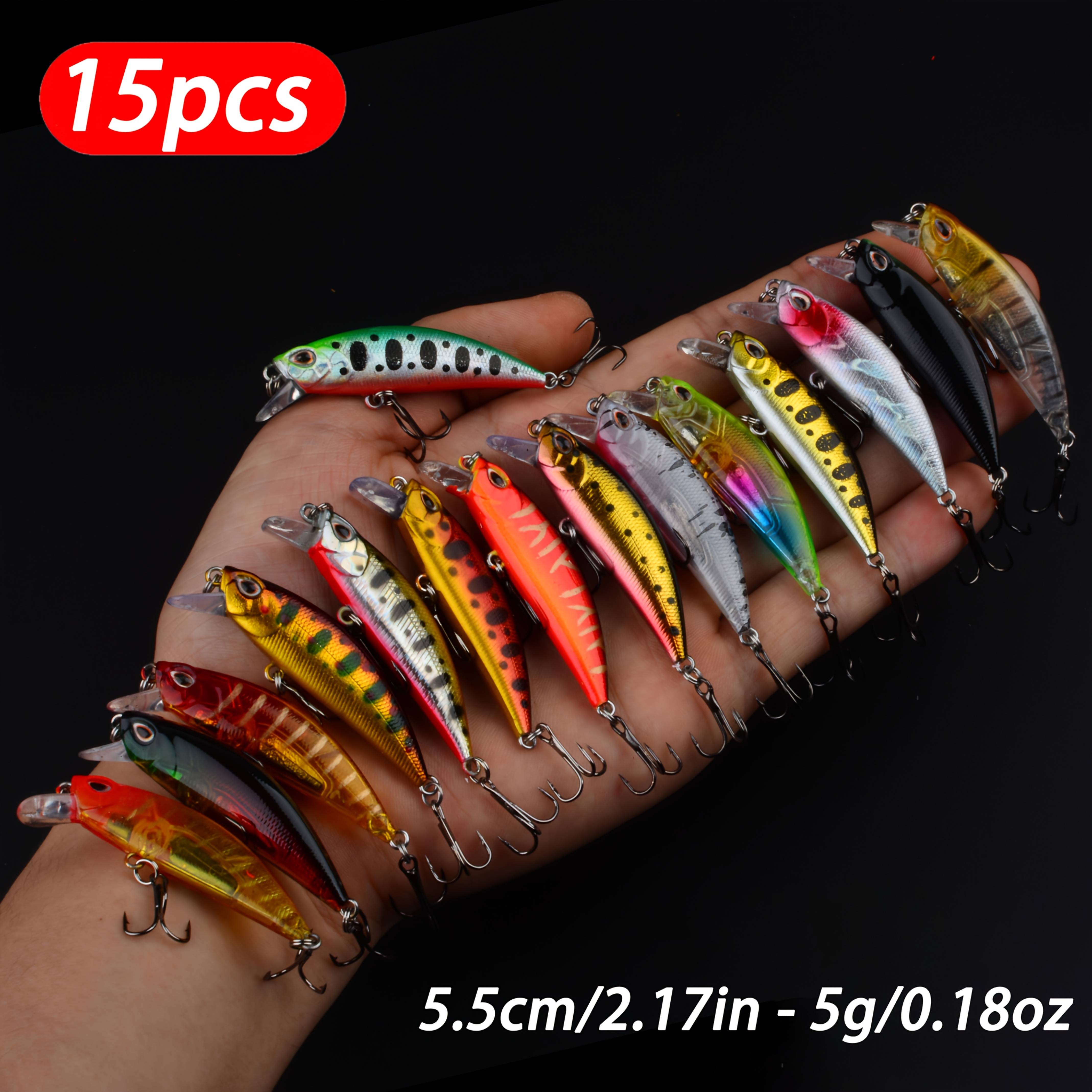 15pcs Sinking Mini Minnow Fishing Lures Jerkbait Pike Carkbait Swimbait Professional Hard Bait