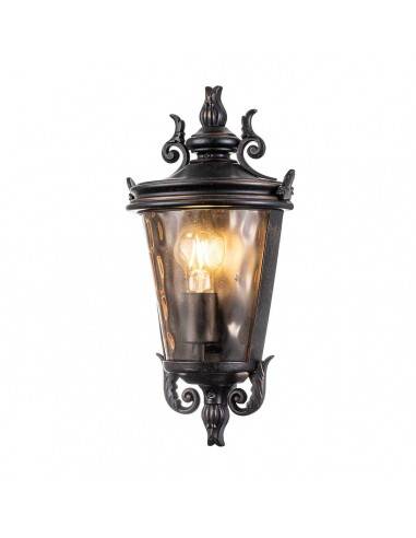 BALTIMORE Udendørs væglampe i aluminium og glas H43,2 cm 1 x E27 - Antik bronze/Rav