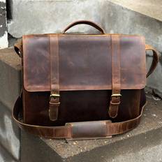 Callum pc taske - Retro stil - vintage hunter brun bøffelskind