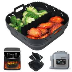 YQL Airfryer Silikonform für Philips Airfryer XL 6,2L/COSORI Heißluftfritteuse 5,5L XXL/Ninja Speedi ON400EU, Airfryer Zubehör, Silikonform mit Trennwänden für Cecotec/Tefal Heißluftfritteuse