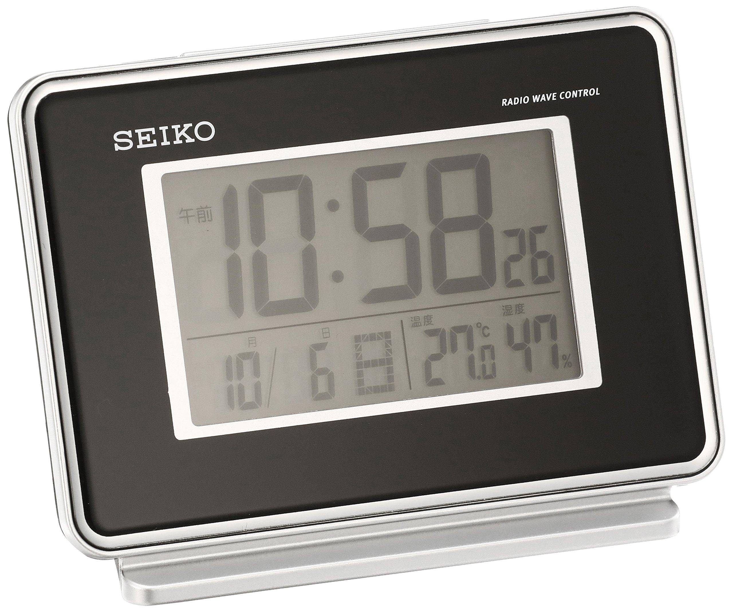 Seiko Klocka Väckarklocka Radio Digital 2 Kanalers Larm Kalender Temperatur Luftfuktighetsvisning Svart SQ767K SEIKO
