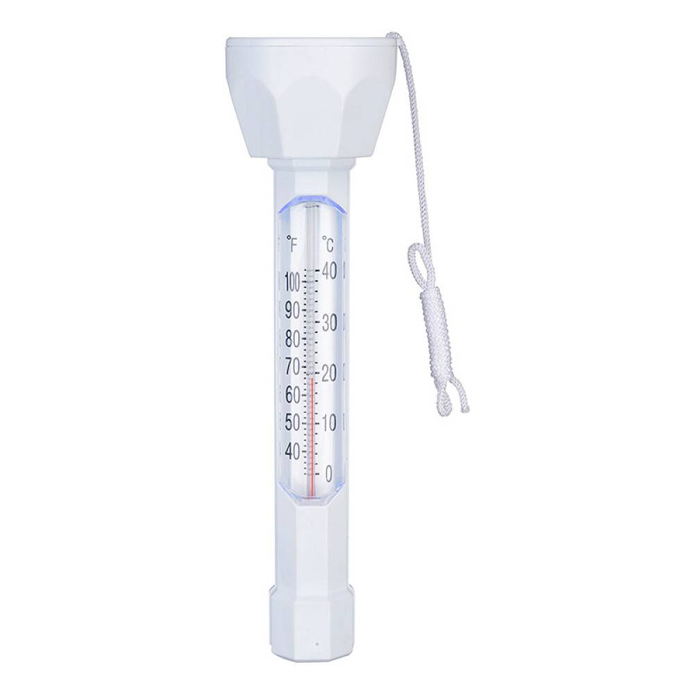 POOLTERMOMETER MED SNÖRE 22,2CM VIT