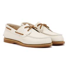 Timberland Classic 2 Eye Leather Women's Natural Boat Shoes - UK 4 / EU 37 / US 6