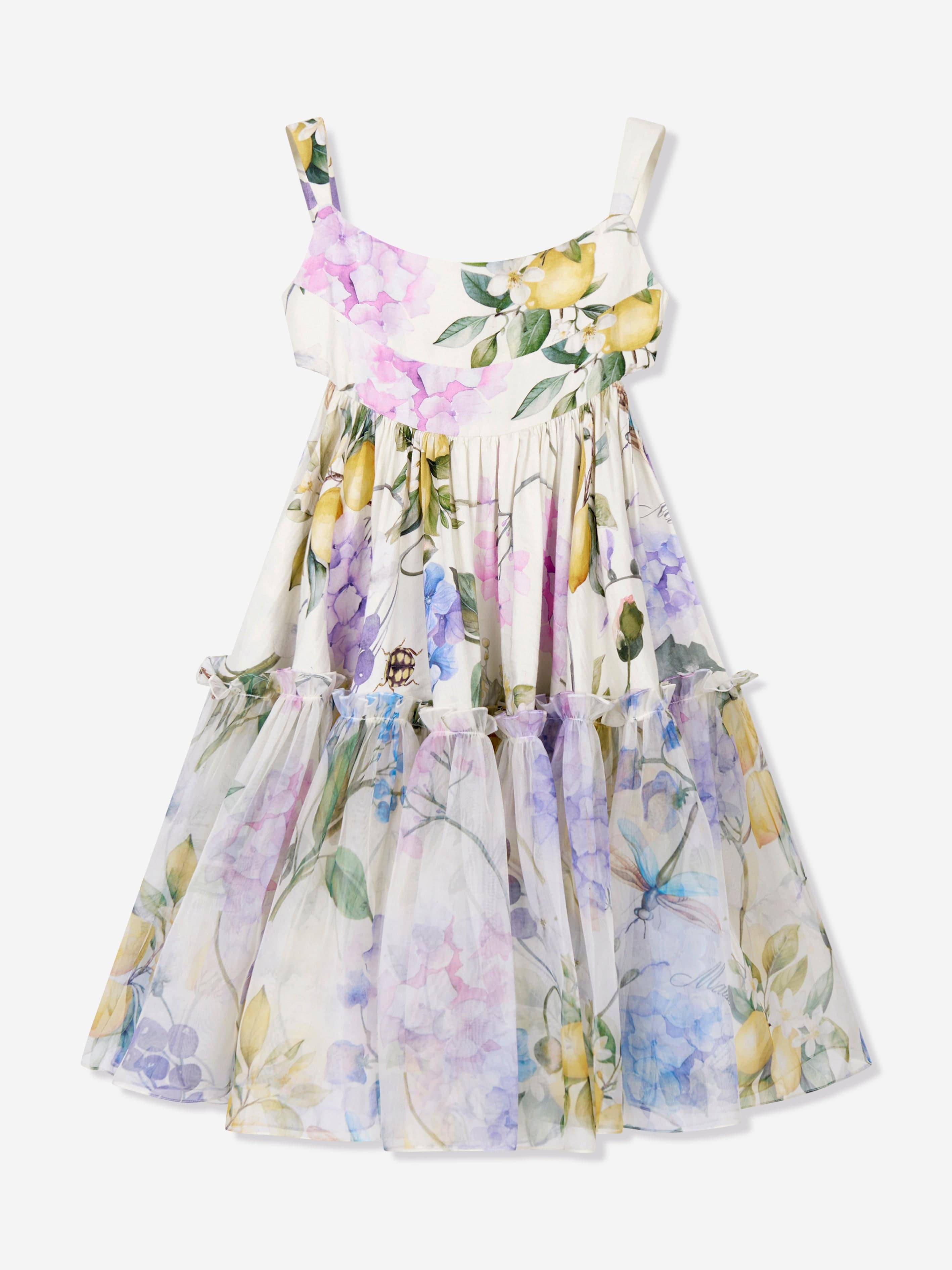Maison Ava Girls Victoria Floral Occasion Dress in Ivory - Ivory / 8 Yrs (8 Yrs)