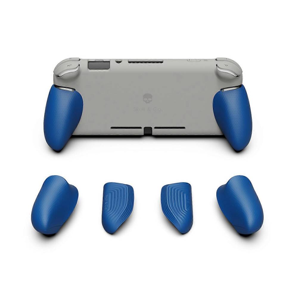 (Light Gray) Skull & Co. GripCase Lite Protective Case Cover Shell with Replaceable Grips for Nintendo Switch Lite