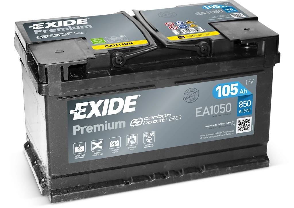 Startbatteri - Exide Premium EA1050 - 12V (105ah / 850cca)