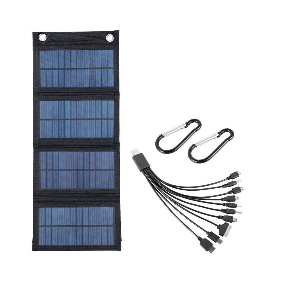 Foldable Solar Panel Charger Portable Battery for Cell Phone Outdoor Waterproof Power Bank for Camping Accessories