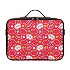 GuoChe Cat Meow kattunge stor makeup organiseringsväska resa smink tåg fodral platt smink artist fodral med avdelare och justerbar rem röd, Katt mjau kattunge röd, 14.6" x 10.6" x 3.9"