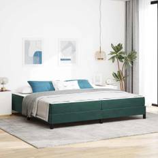 vidaXL Kontinentalsäng med madrass Mörkgrön 200 x 210 cm Sammet