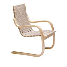 Artek - Fåtölj 406, Natur sadelgjord - Fåtöljer - Alvar Aalto - Beige - Trä/Textilmaterial
