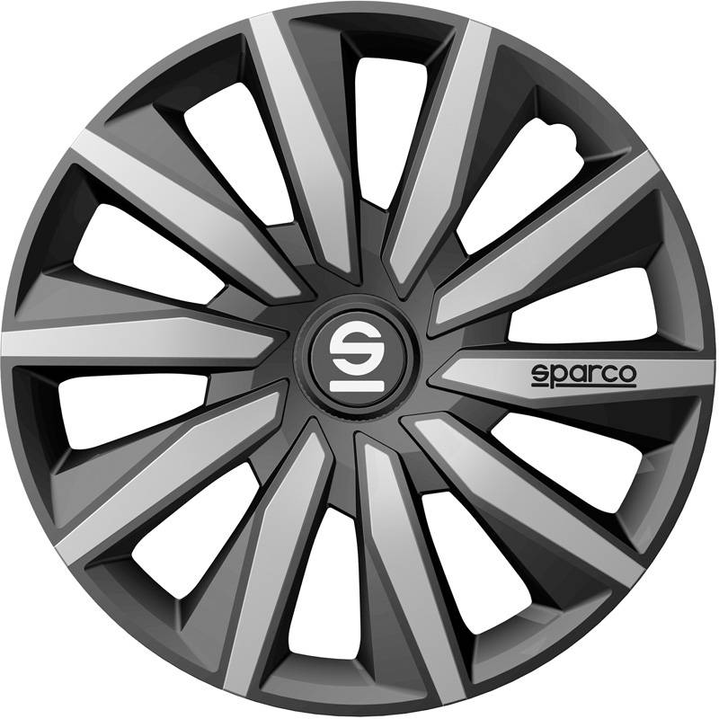 Sparco Navkapslar Milano 15tums GråSilver Set med 4 delar