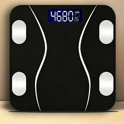 1 st digital badrumsvåg, högprecisionsvåg med bakgrundsbelyst LCD-display, rundad design, bärbar, estetiskt elegant våg, 400 lbs - Multifärgad (10 TUM)