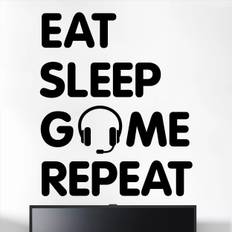 #4 Eat sleep game repeat - Wallsticker