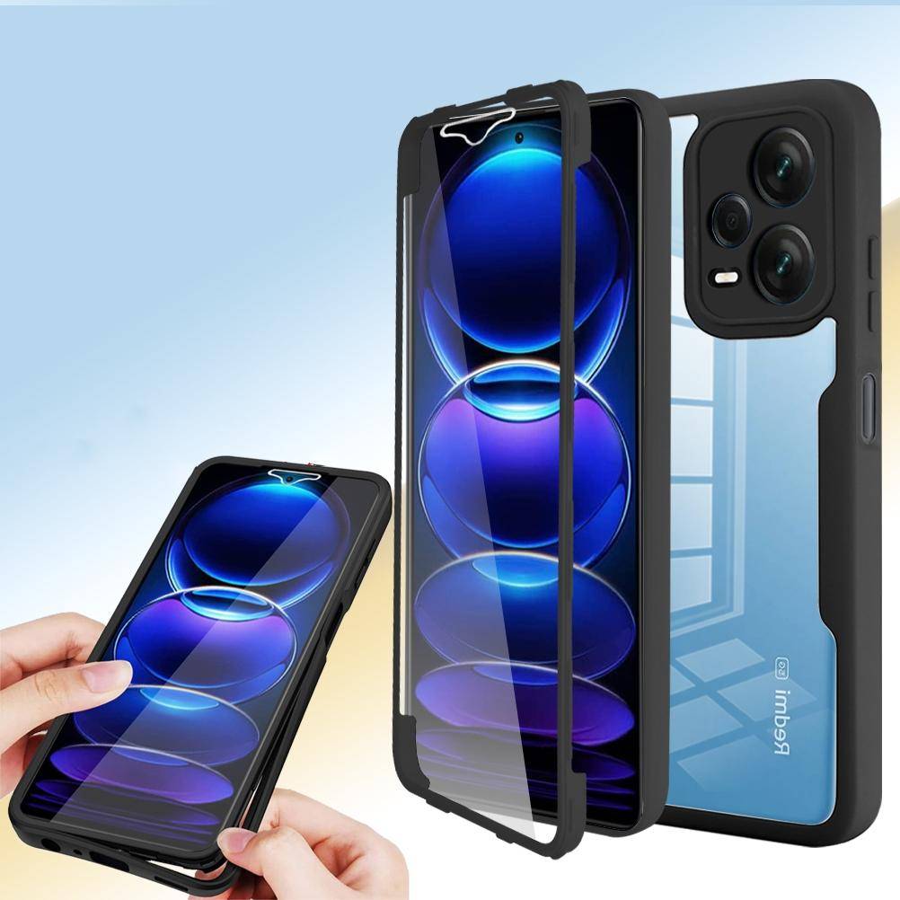 360 Fullt Skyddsfodral För XiaoMi 17 Pro Max 15T 14T Ultra 13 12 Lite 13T 2T 11T Mi Poco F8 F7 M7 F5 X5 Pro Hårt Bakskydd svart