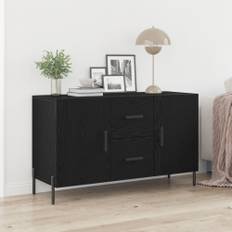Sideboard Svart Ek 100x36x60 cm Konstruerat Trä