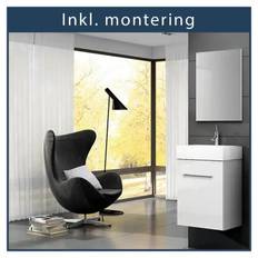 Inkl. montering, Alterna Lita møbelpakke inkl. spejl, 45 cm - Hvid