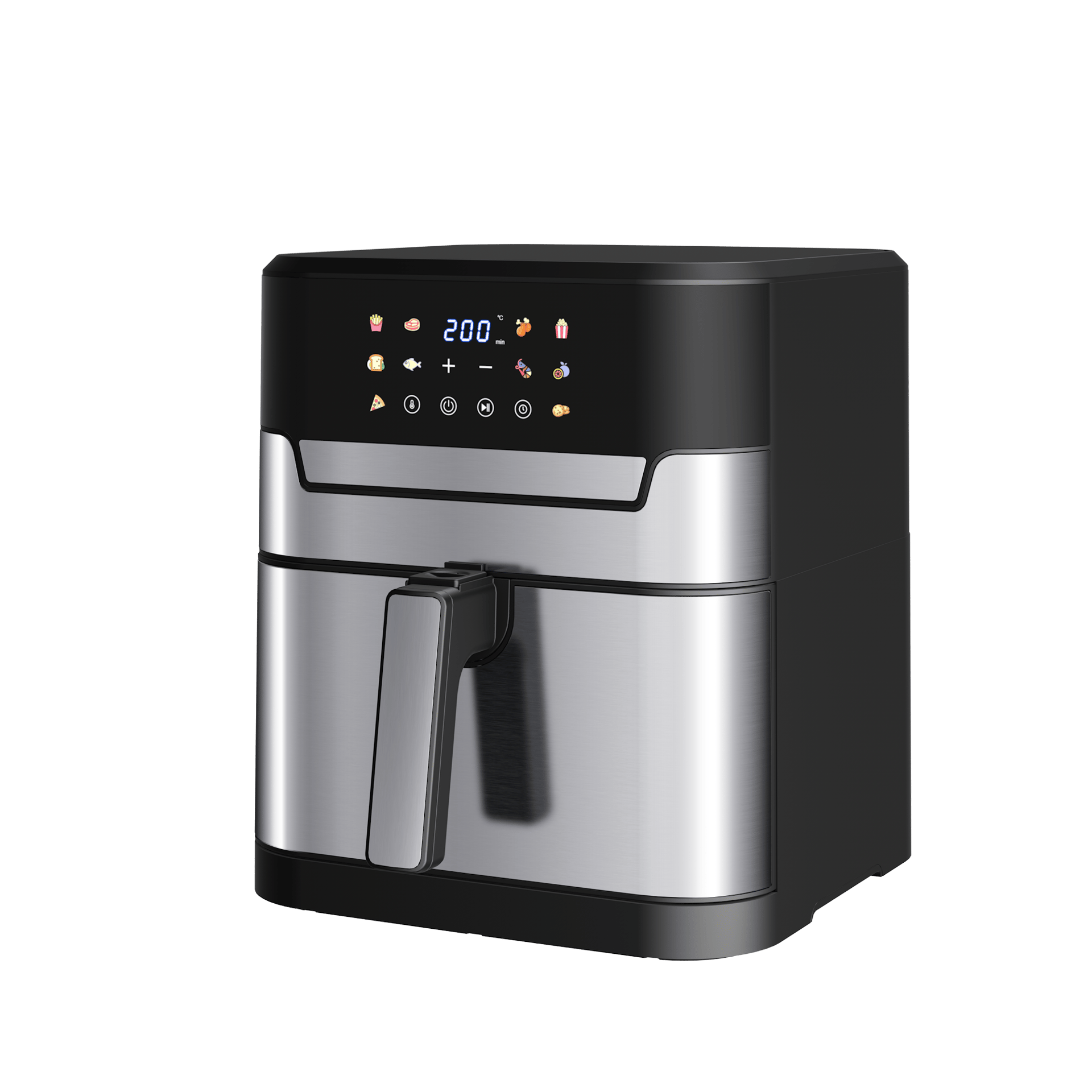 Airfryer 8L | Digital Pekskärm 10 Förinställda Program Lyfco - Varmluftsugn Metall