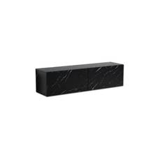 Wohnling Lowboard Folierad upphängning med luckdörr, modern Marmor, Svart, 120 cm - Mediastativ & väggfäste Svart