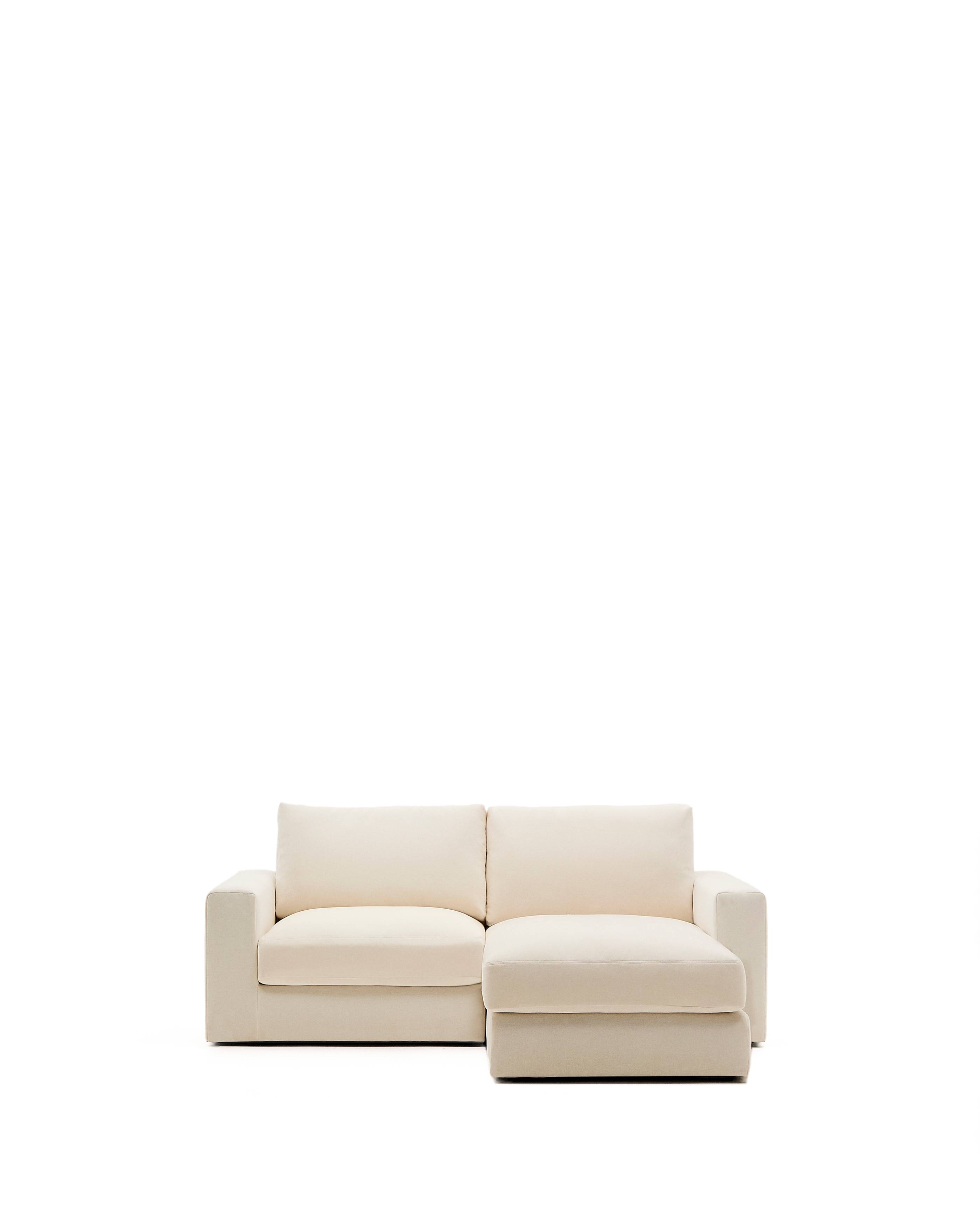 KAVE HOME Alea 3 pers. modulsofa, m. højre chaiselong og aftageligt betræk - ecru chenille (220cm)