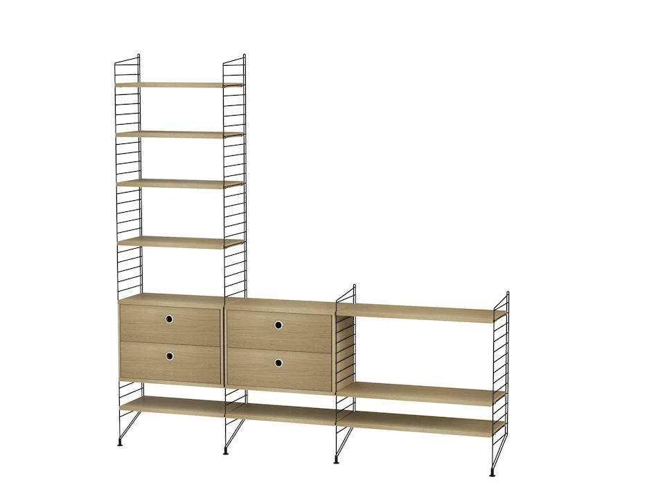 Reol, Living room J fra String Sort - eg - Jacobsen Plus
