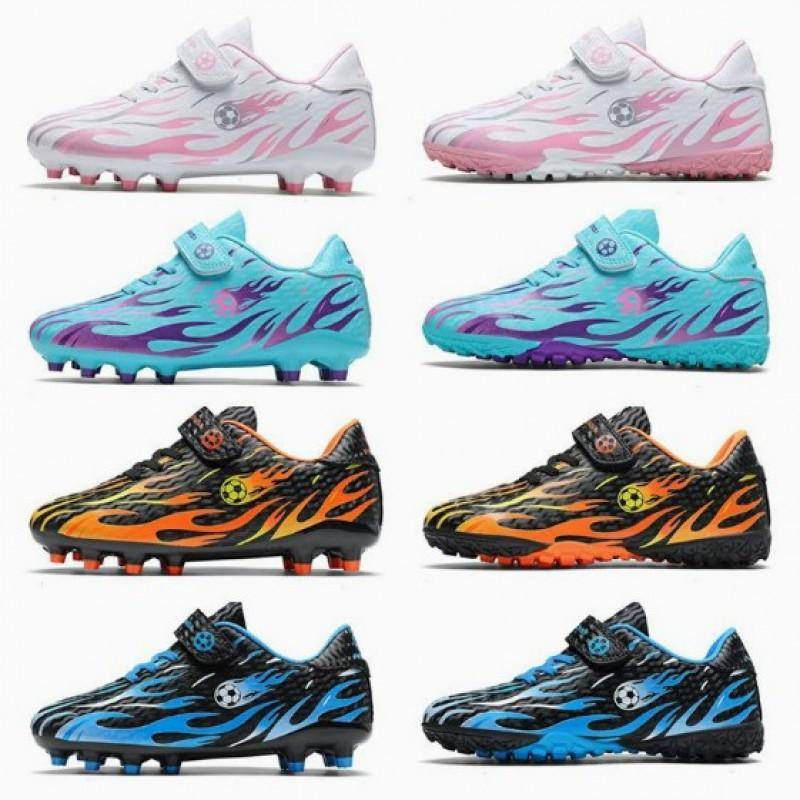 Kids Low-Cut Soccer Cleats With Hook-and-Loop TPU Sole Grass Fields Training Matches cm