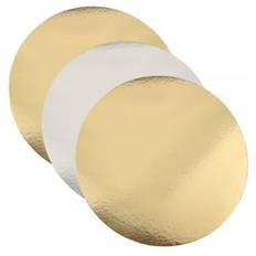 Tårtbricka - 3-pack - Guld/Silver - 22 cm