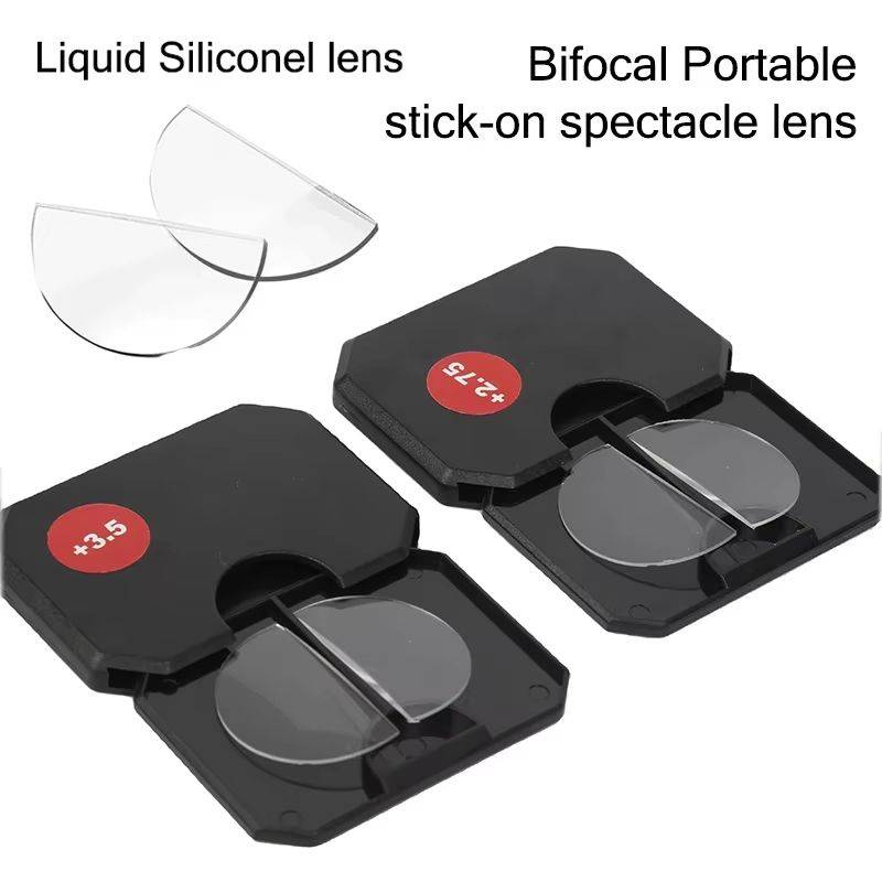 2026 Liquid Silicone Bifocal Reading Glasses Lens Stick-on Lenses Unisex Portable Reusable Compact Lenses +1.25 To +3.0