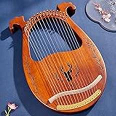 Elbox Lyre Harpa, Stränginstrument lyra, 16/19 Metal Strings Mahogny Body Lyre Harpa med alla tillbehör ingår