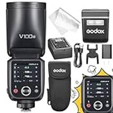 Godox Blixt V100 O kamera blixt Speedlite, V100O 100 W pekskärmsblixt, TTL HSS 1/8000s sync-blixtar, kompatibel med Olympus E-M1 III, Pen-F, E-PL8, E-P5 och Panasonic GH4 GX85 LX100 S1 S5 IIX
