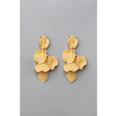 BOW19 LEAF THIN EARRINGS - SOFT YELLOW