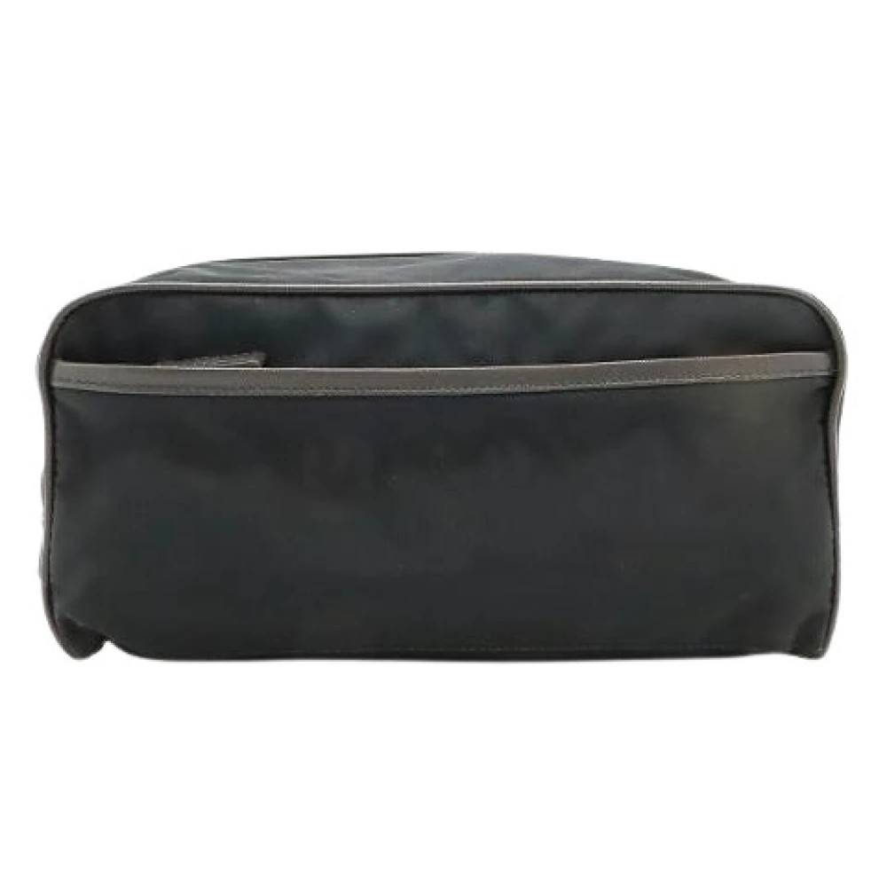 Prada Vintage Pre-owned Nylon Logo Jacquard Clutch Bag - Vintage - Herre - Sort - ONE SIZE - Nylon