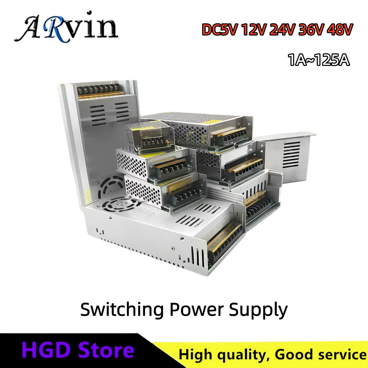 Switching Power Supply Adapter AC 100-240V to DC 5V 12V 24V 36V 48V 2A 3A 5A 10A 20A 30A 50A 100A 125A For Light Transformer