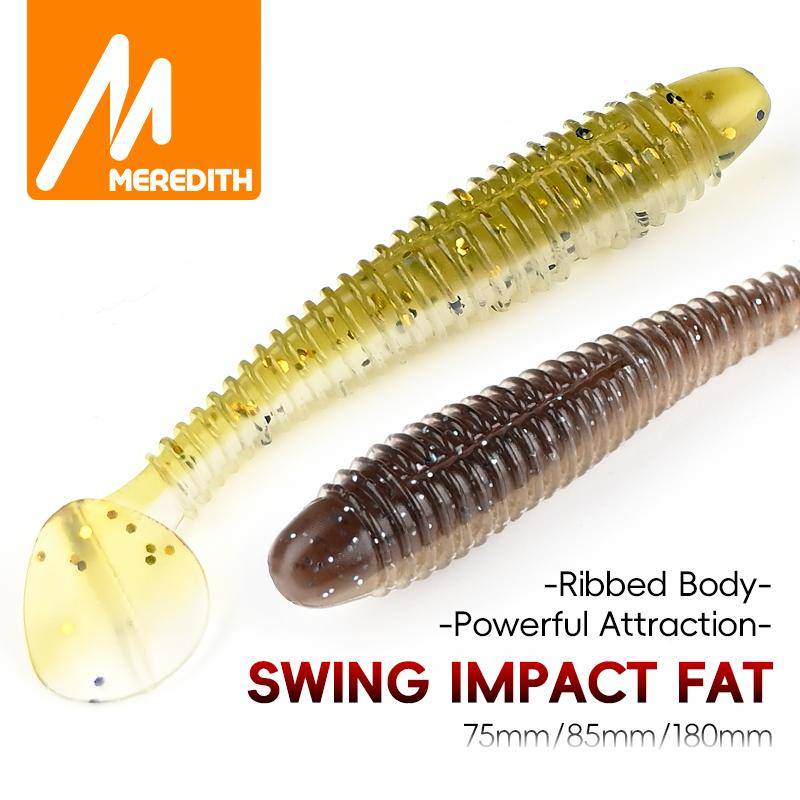 MEREDITH Swing Impact FAT Mjukbeten Paddelsvans 75-180mm Gädda Abborre JXS02