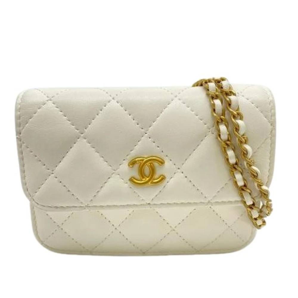 Chanel Vintage Pre-owned Vintage Mini Skuldertaske - Vintage - Dame - Hvid - ONE SIZE - Uld
