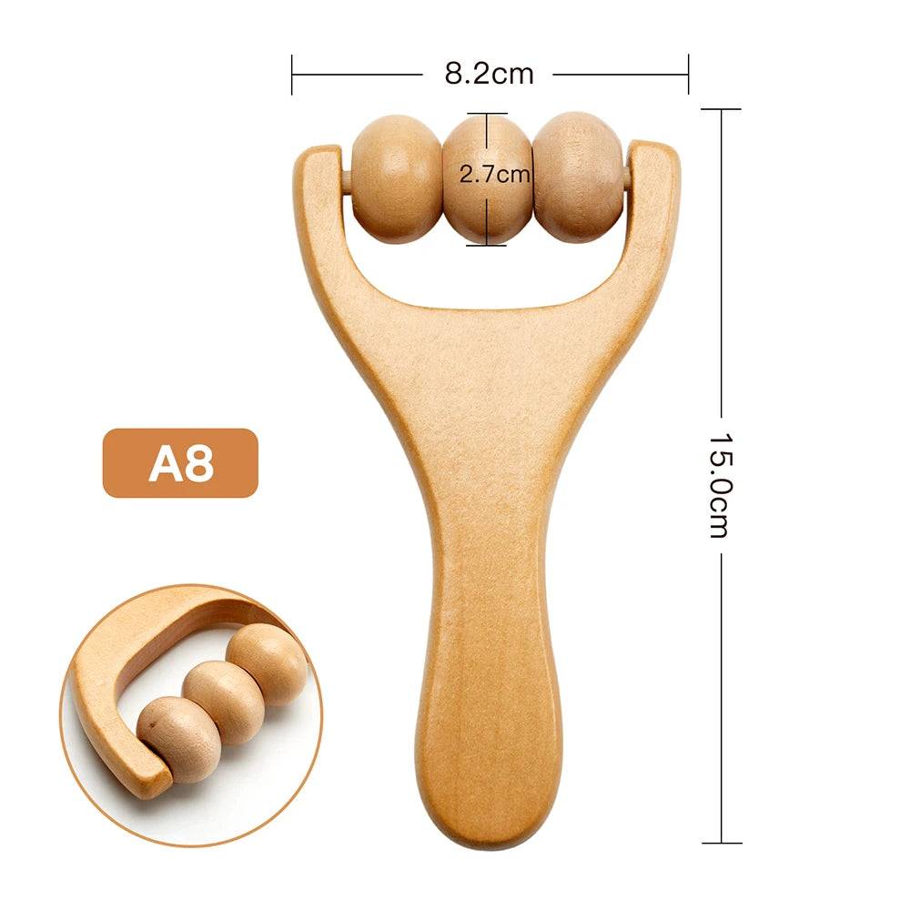 Face Massager Maderoterapia Face Roller Mini Wood - A8