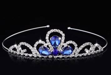 Tiara/diadem miss Abigale, blå.