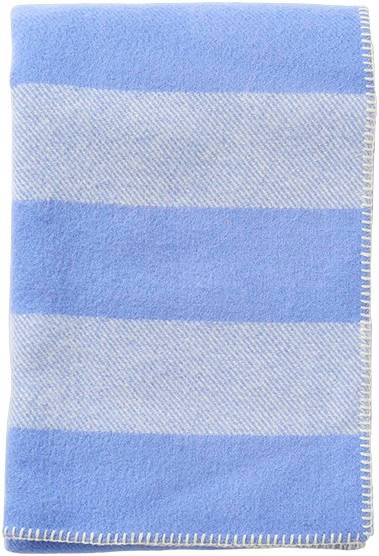Klippan Uldplaid Unni Stripe Placid Blue/iv - NO_SIZE Plädar Från Magasin - 0008 (NO_SIZE)