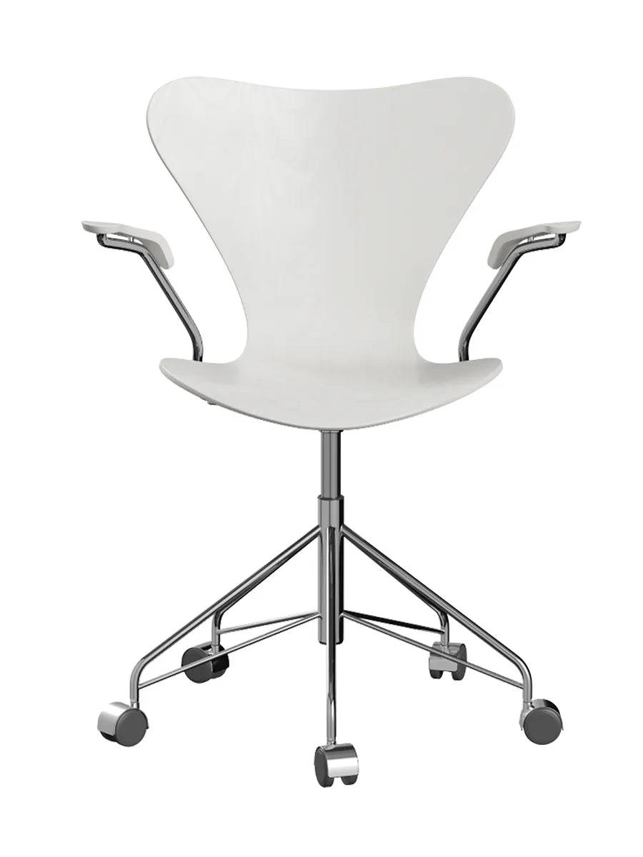 3217 Serie 7 Kontorstol af Arne Jacobsen Uden polstring / Farvet ask / Hvid - Jacobsen Plus
